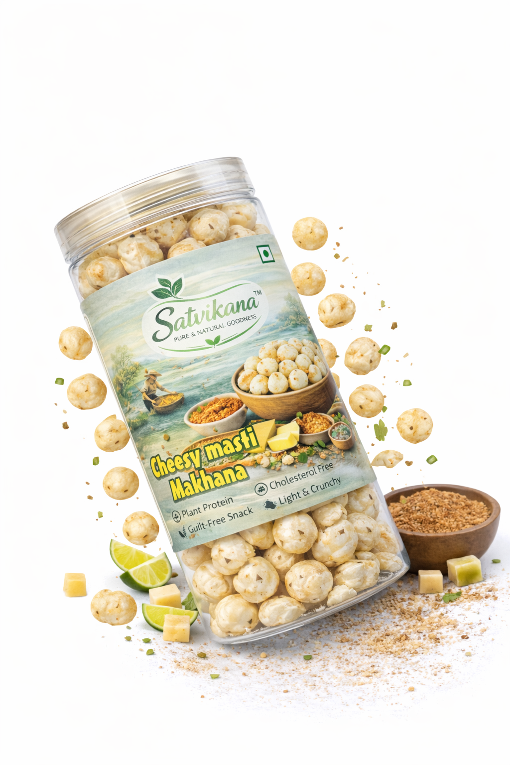 Cheesy Masti Roasted Makhana | Healthy Fox Nuts 70g | Satvikana