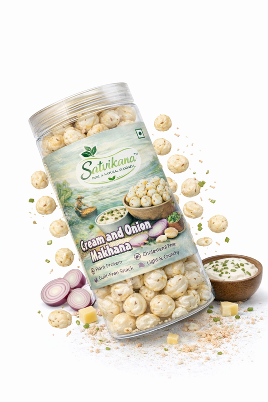 Cream & Onion Roasted Makhana | Healthy Fox Nuts 70g | Satvikana