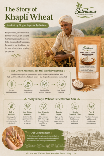 Satvikana Khapli Wheat flour (GMO FREE- LAB TESTED) I 2kg Pack