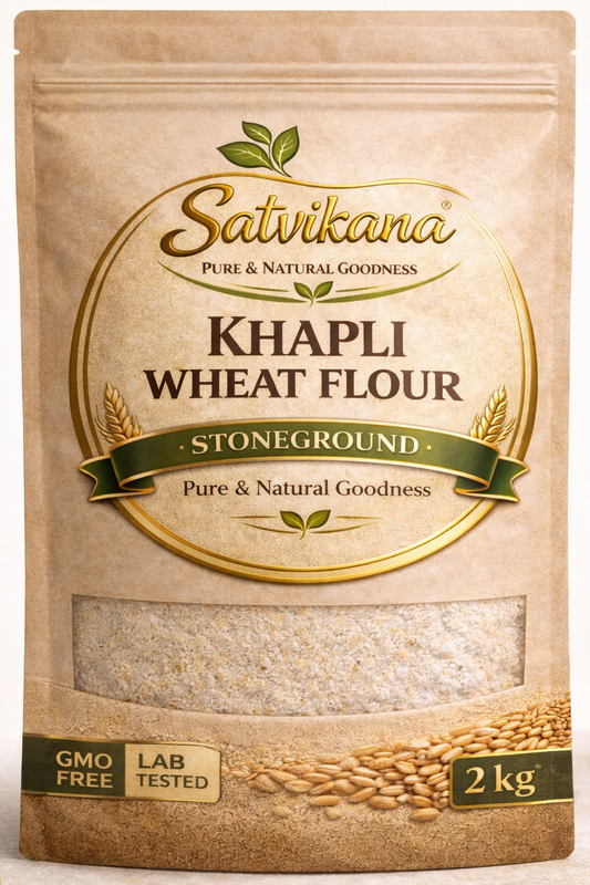 Satvikana Khapli Wheat flour (GMO FREE- LAB TESTED) I 2kg Pack