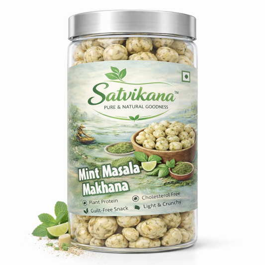 Mint Masala Flavoured Makhana | Healthy Fox Nuts 70g | Satvikana