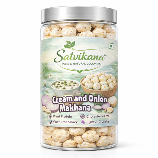 Cream & Onion Roasted Makhana | Healthy Fox Nuts 70g | Satvikana