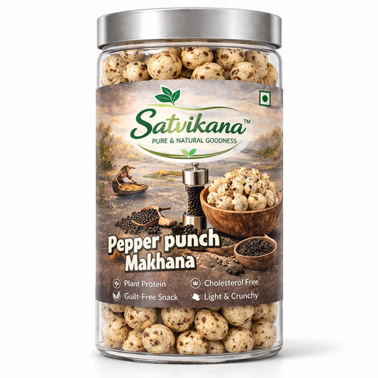 Pepper Punch Flavoured Makhana | Healthy Fox Nuts 70g | Satvikana