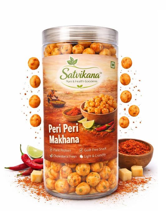 Peri Peri Roasted Makhana 70g | Gluten Free | No Added Preservatives | Rich in Protein & Calcium | Healthy Superfood Snack