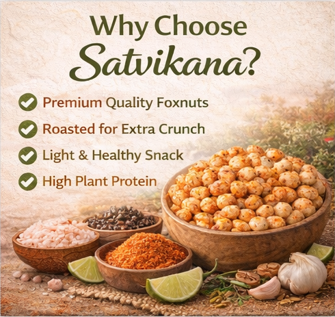 Himalayan Salt Flavoured Makhana | Healthy Fox Nuts 70g | Satvikana